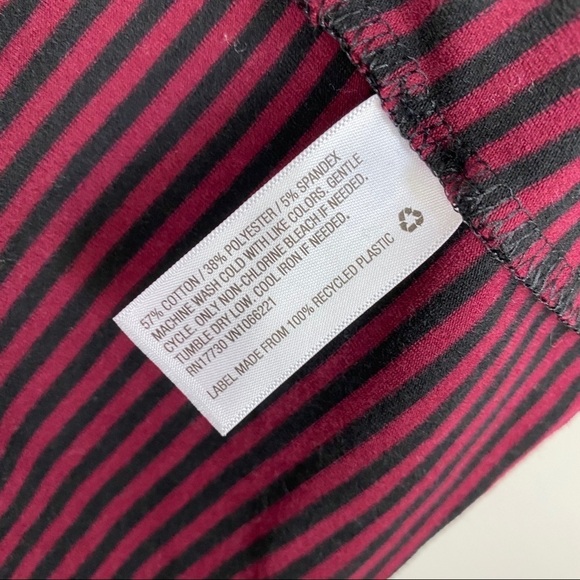 Isabel Maternity Maroon Striped Midi Dress - Picture 4 of 6